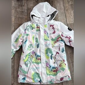 Obermeyer Kids White and Green Raincoat